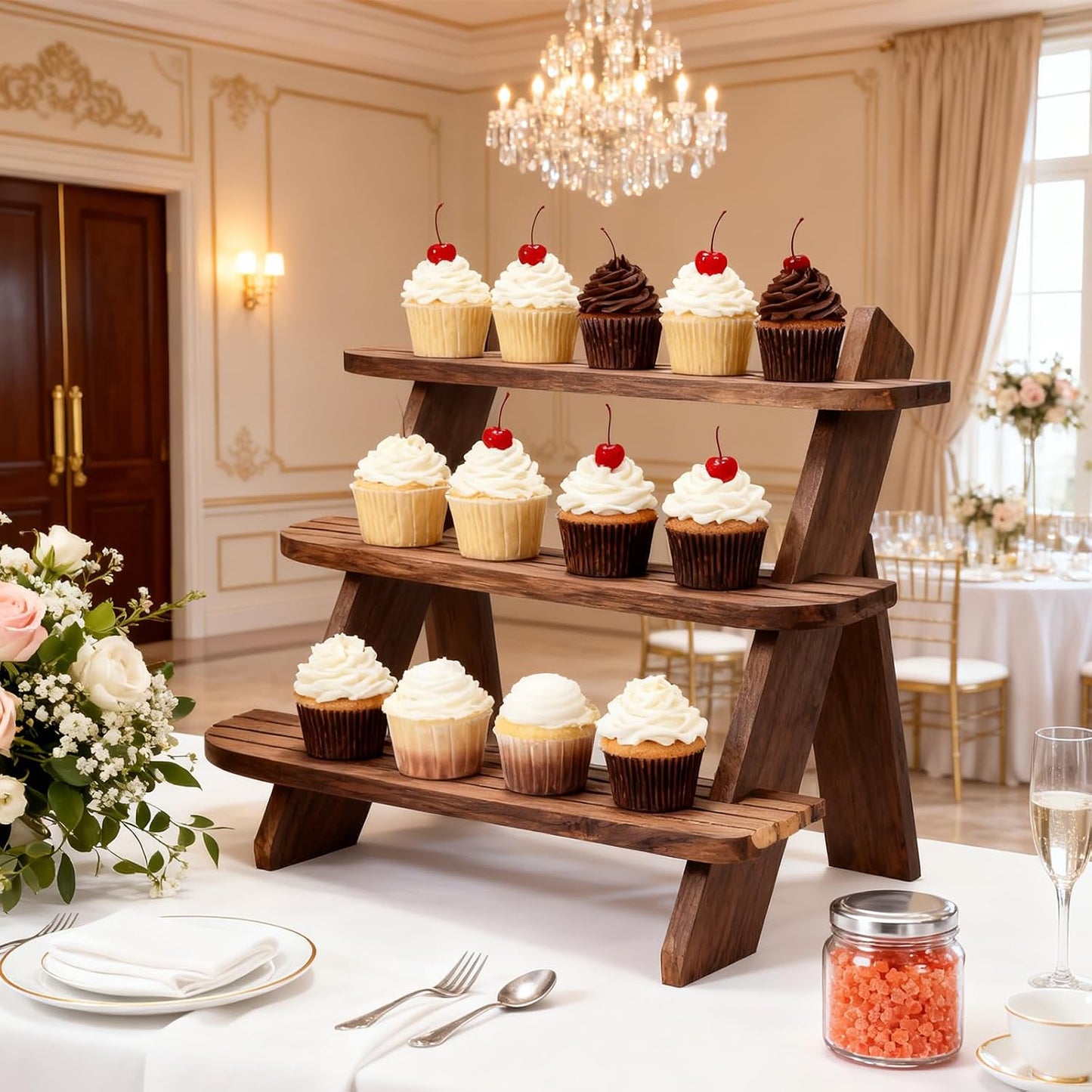 Rustic Risers Dessert Table Display Shelf Spice Rack