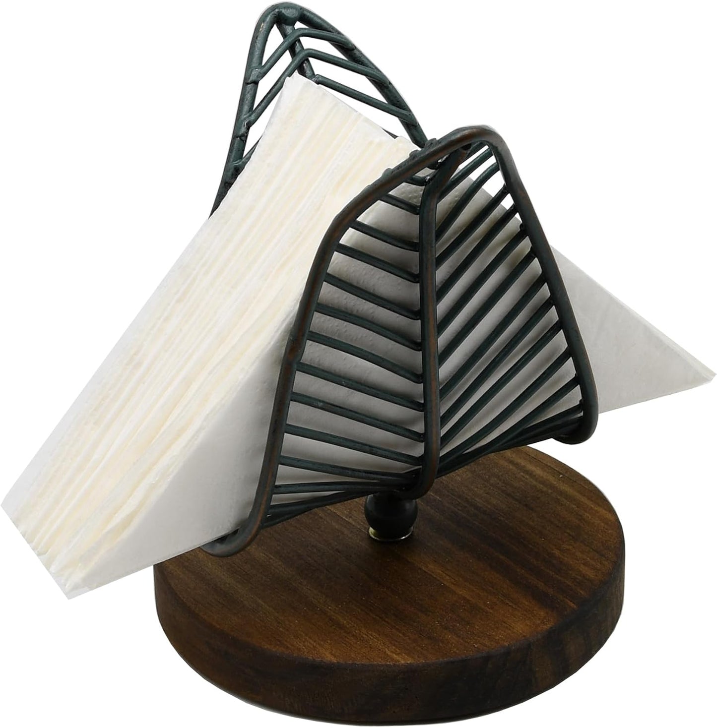 Freestanding Modern Napkin Holder w/Golden Turquoise Wrought Iron / Wire / Golden Turquoise / Brown