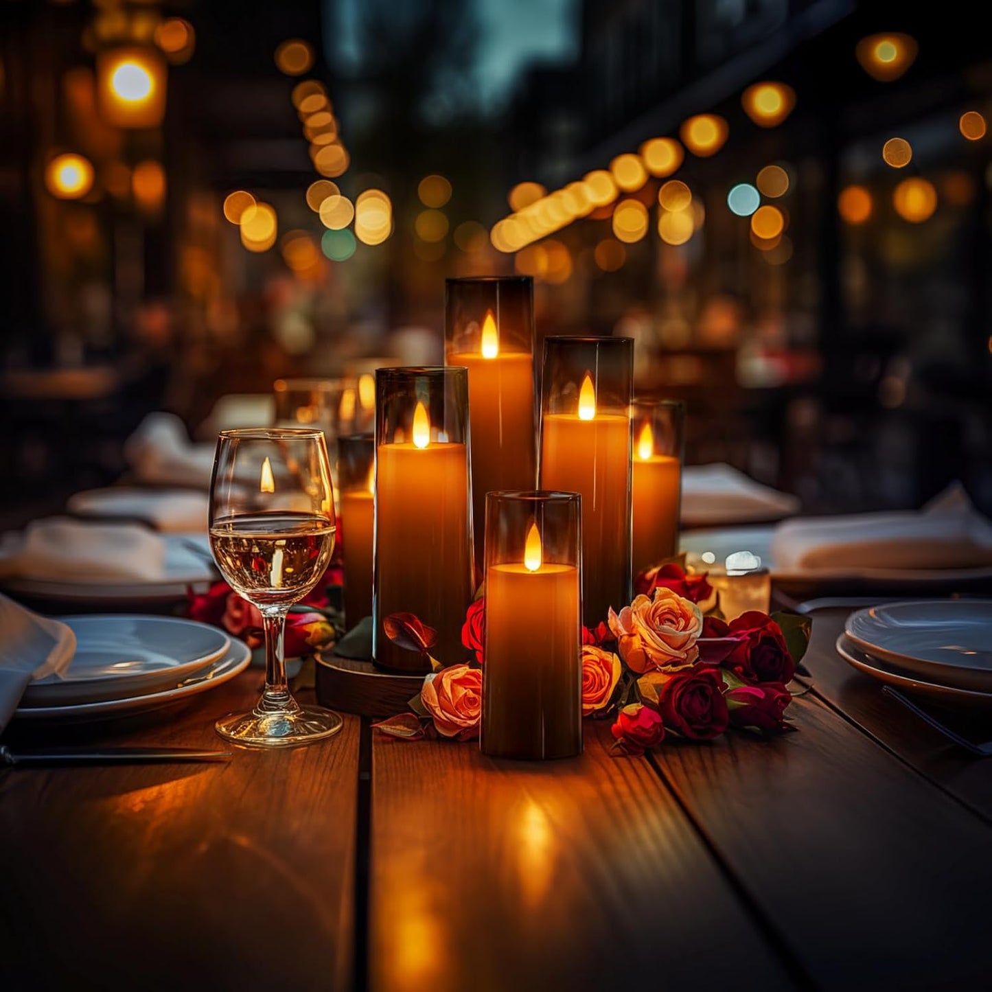 Homemory Decorative Flameless Candles, Battery Operated Candles with Remote & Timer, Flickering Led Pillar Candles