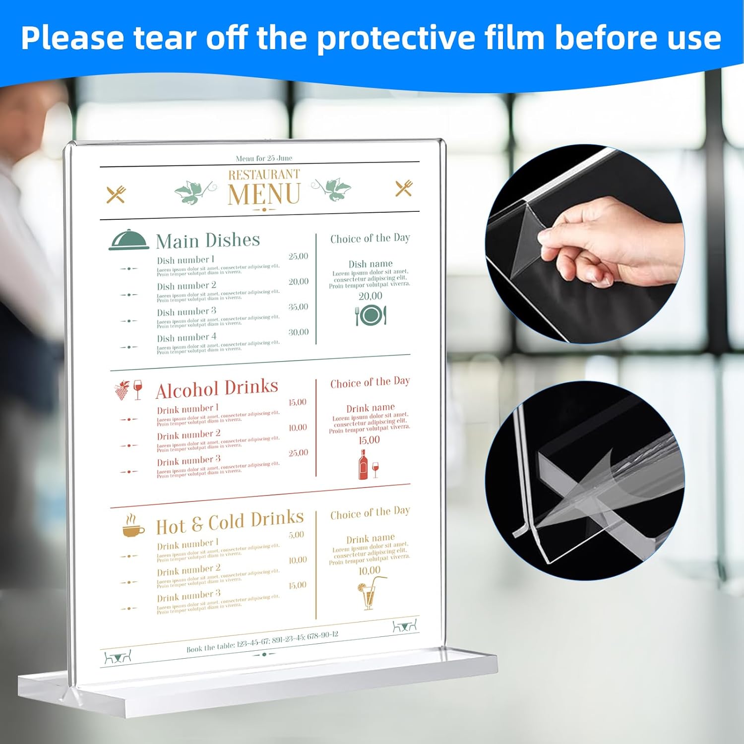 Acrylic Sign Holder / 8.5 x 11 / Vertical / Clear / Set of 30