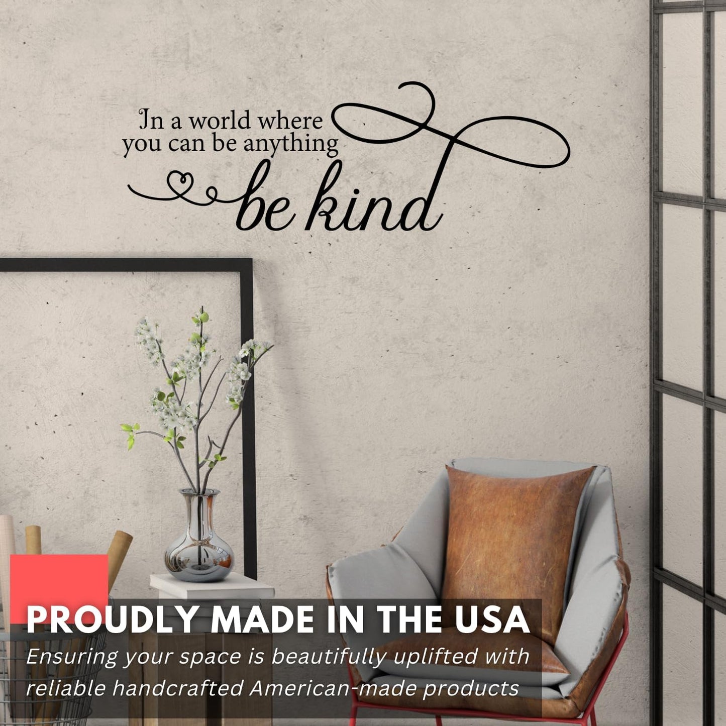 in a World Where You Can Be Anything Be Kind Wall Decal / Black / 30 x 10