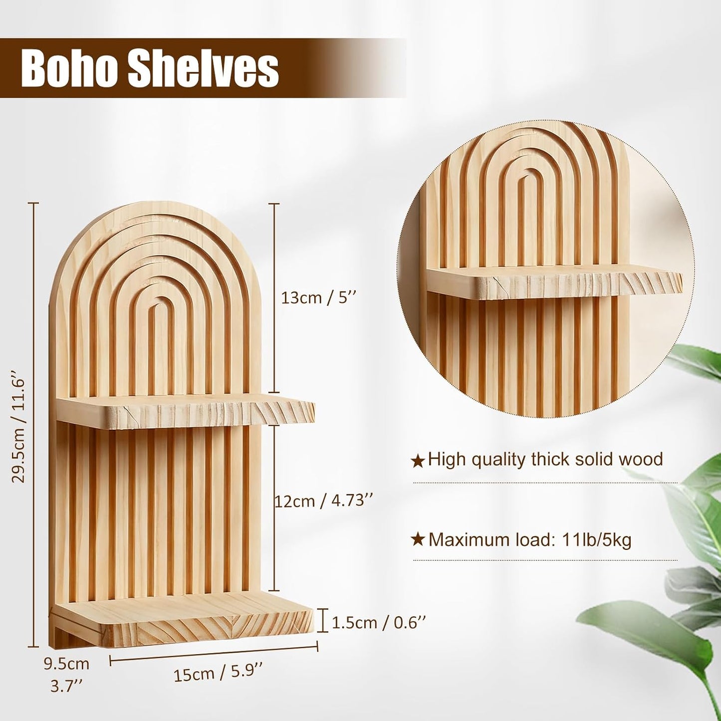 Floating Shelves / 2 Burlywood / Set of 2