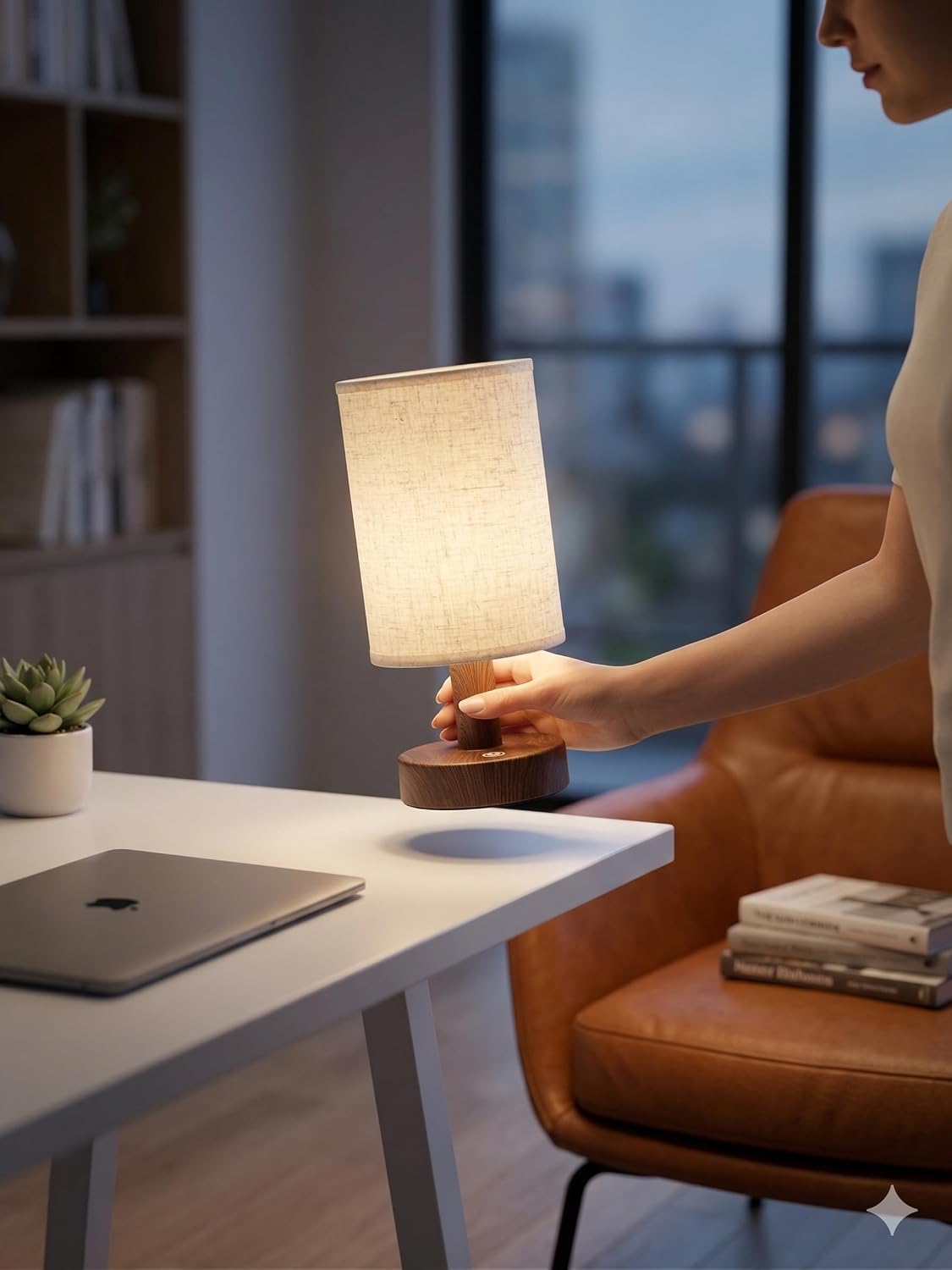 CHLORANTHUS 2 Pack Rechargeable Cordless Table Lamp – 4000mAh Battery Bedside Lamp, Mini Touch Control Dimmable LED
