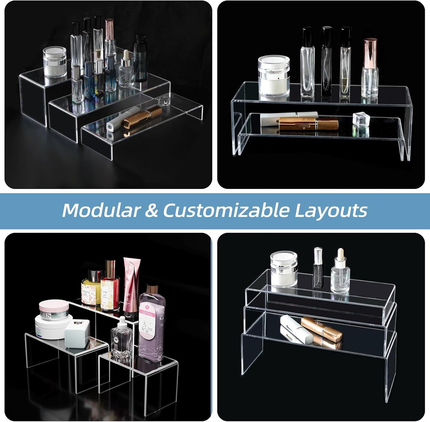 acrylic risers display stands / Small Size / Clear / Set of 6