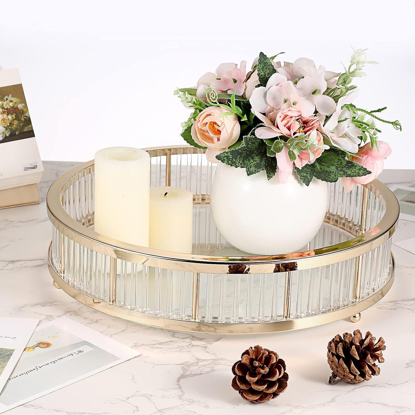 Metal Perfume Tray / Gold / 12.2