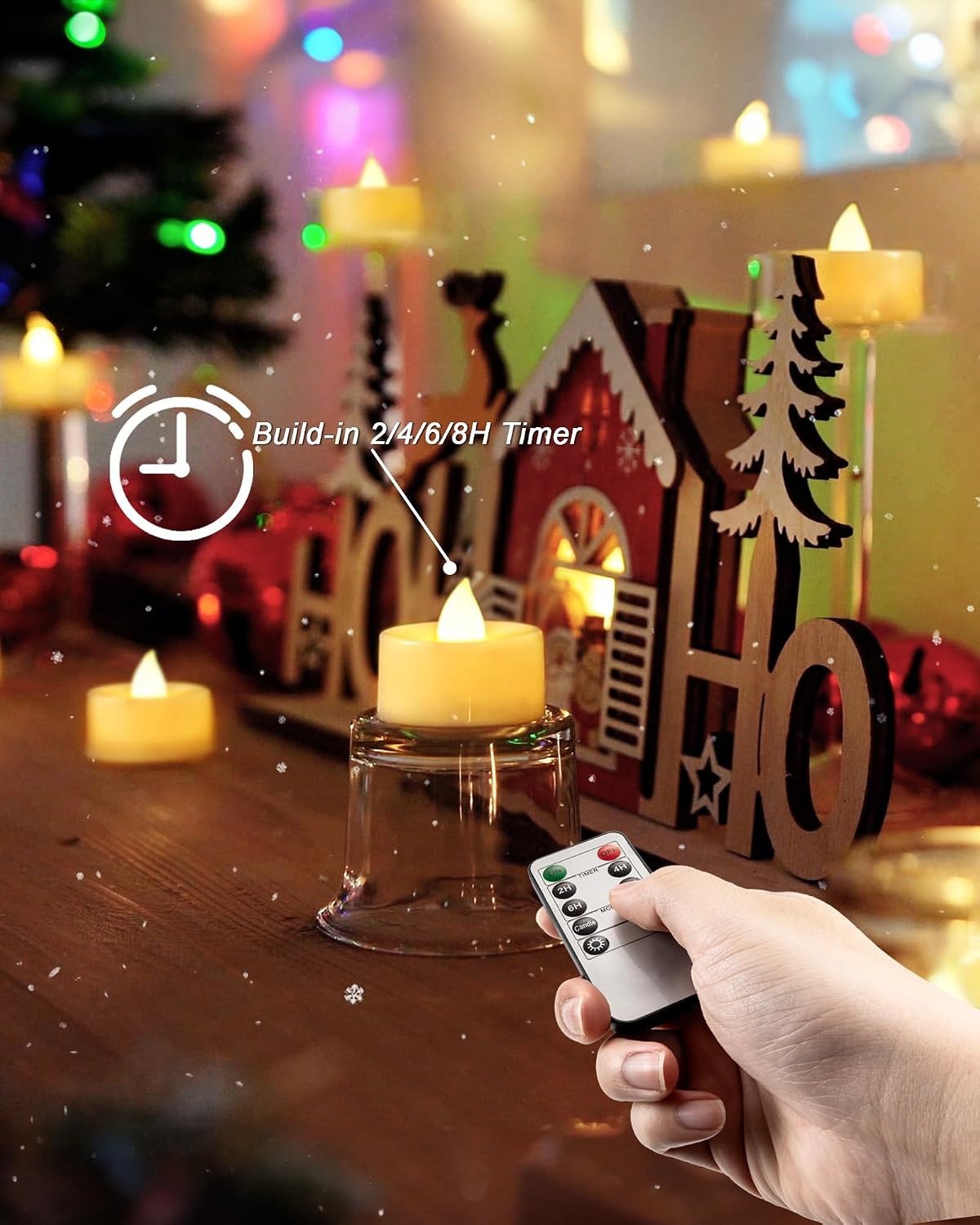 BEICHI 24Pcs Flameless LED Tea Lights with Remote & Timer,Ivory Base,400Hrs | Flickering TeaLights Candles Battery