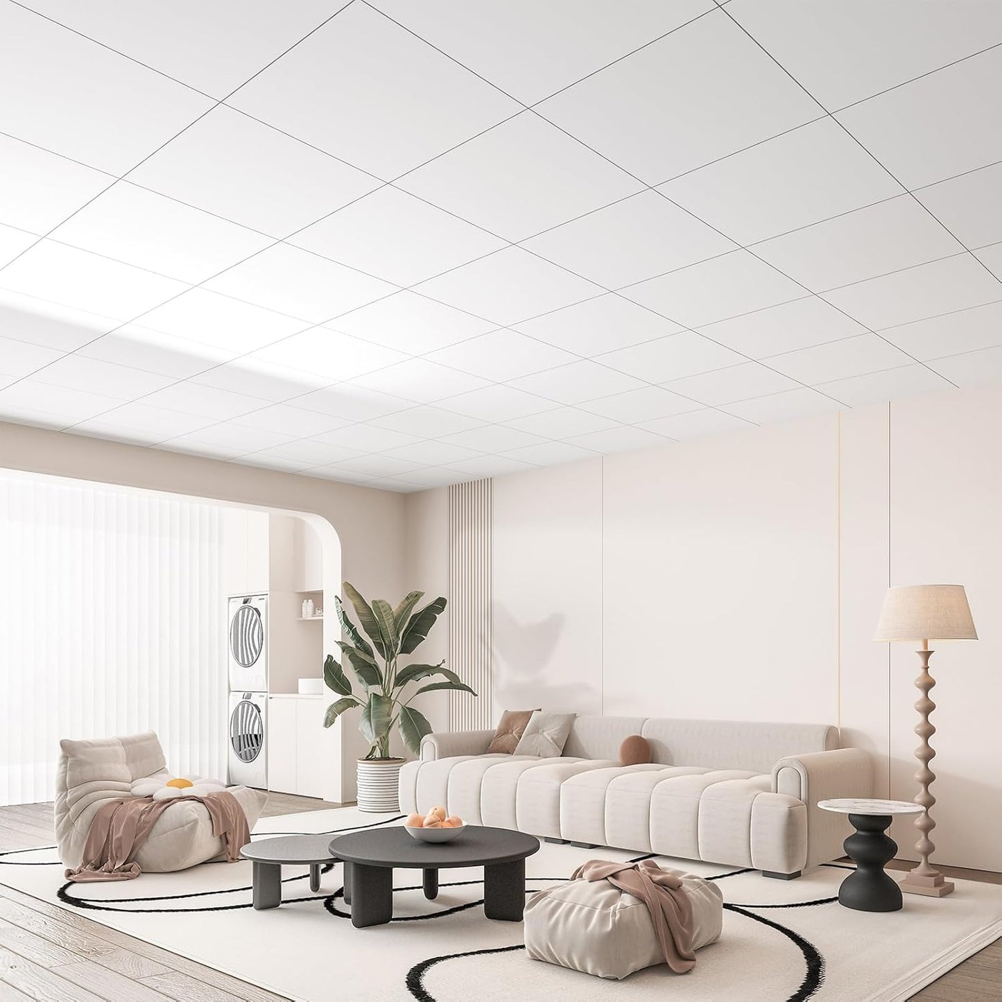 x PVC Tiles / White / 24 x 24 / Set of 12