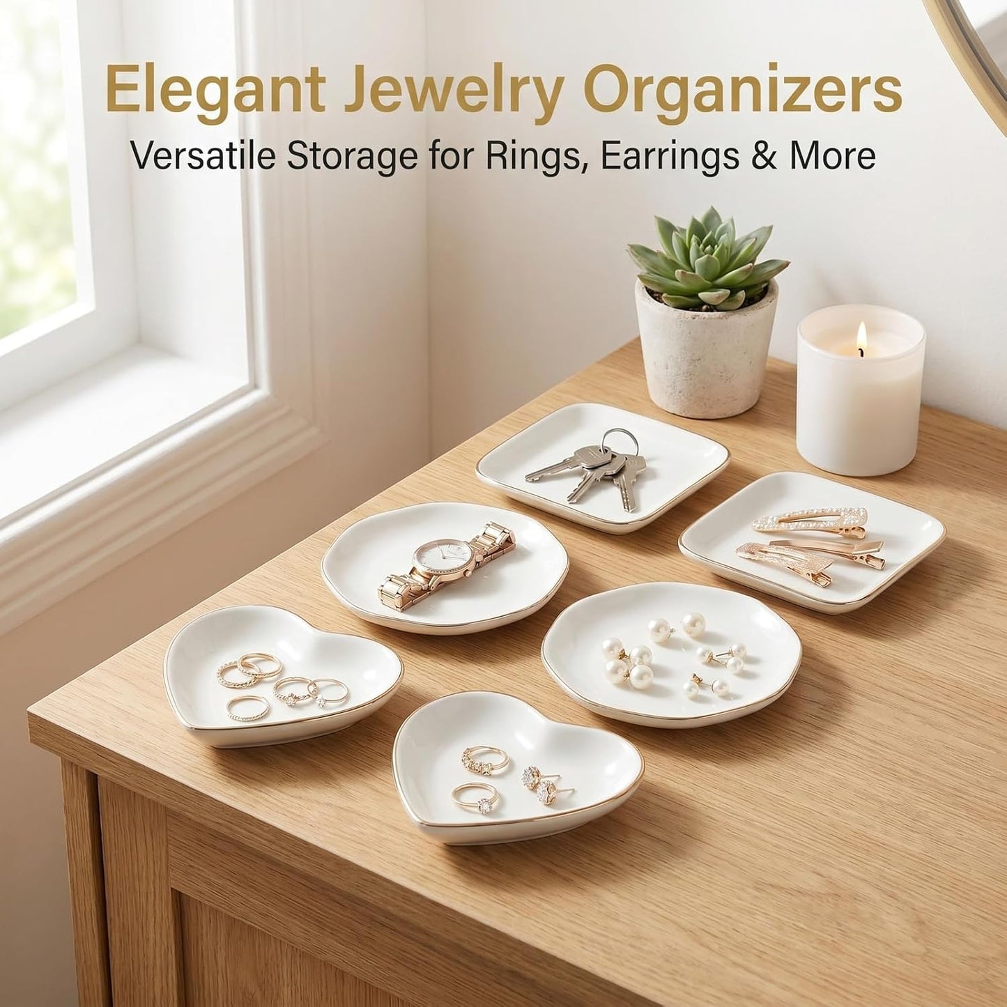 Ceramic Jewelry Tray / Set of 6