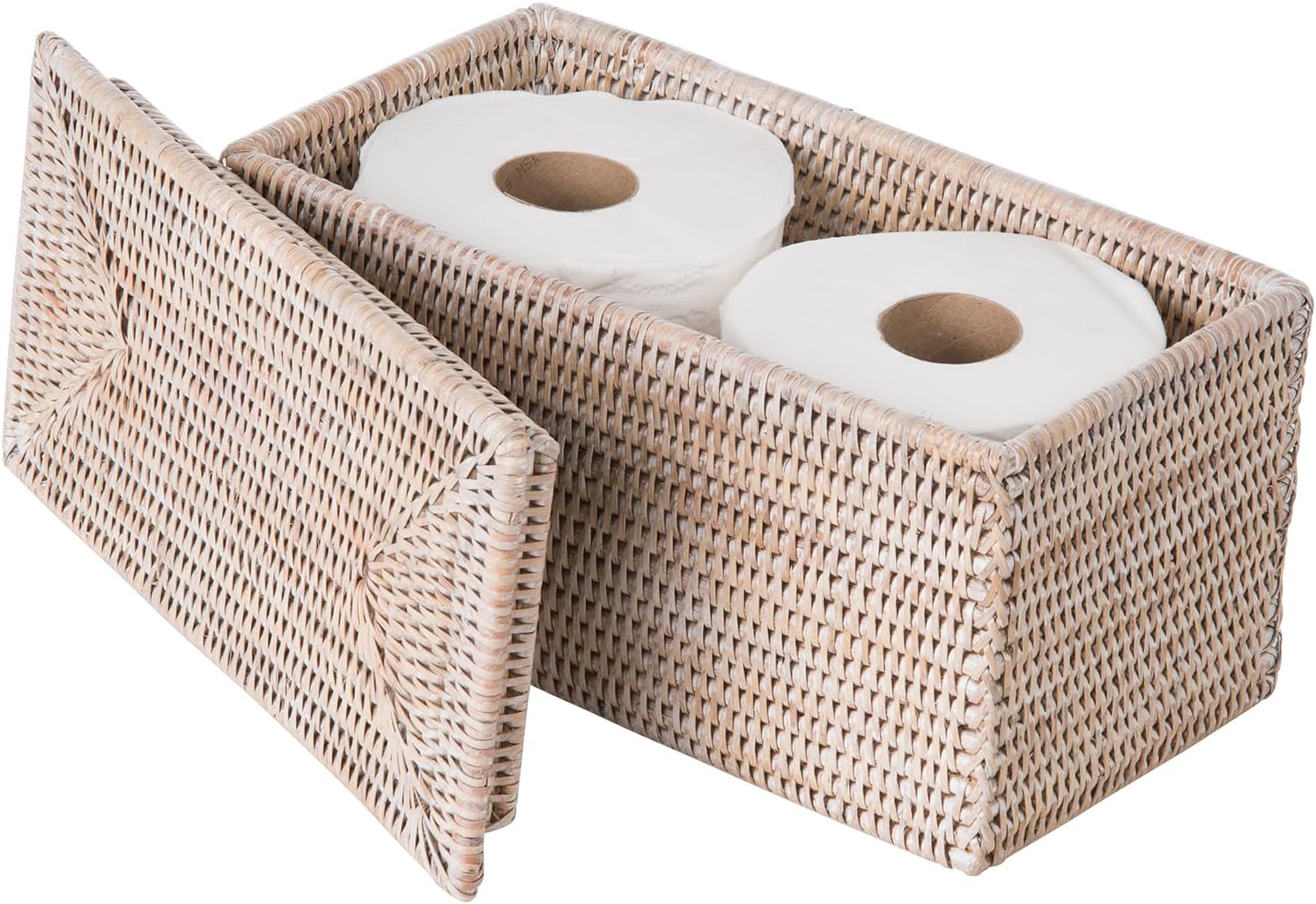 Wash Toilet Roll Storage Basket / White