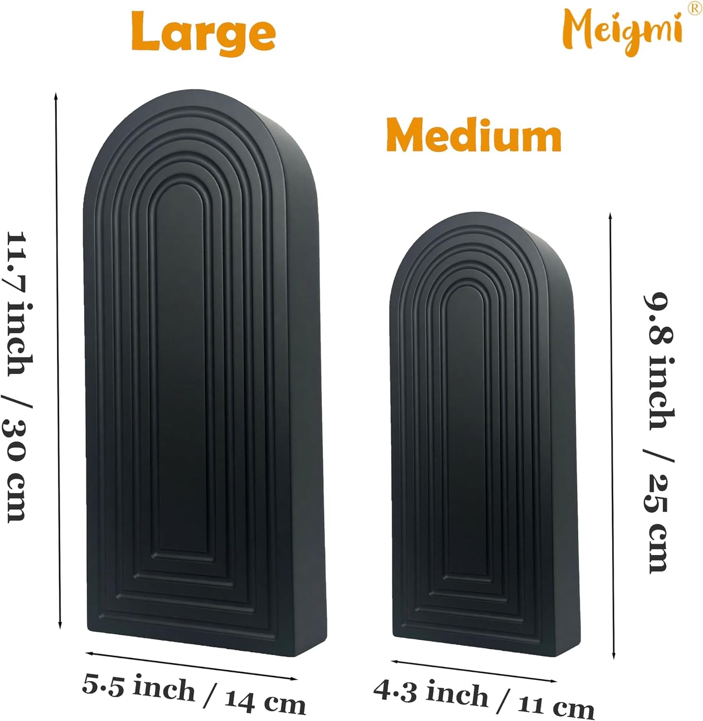 Wooden Wall Vase Set / Black / Medium / Set of 2