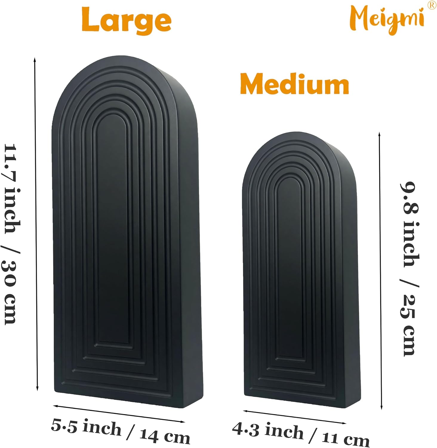 Wooden Wall Vase Set / Black / Medium / Set of 2