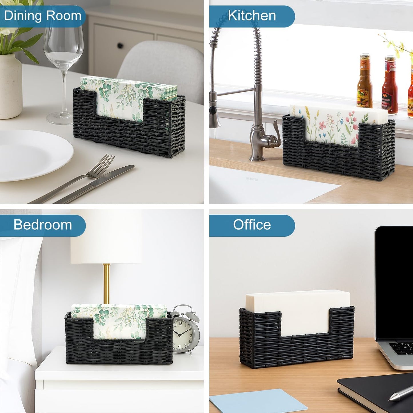 Vertical Paper Guest Towel Holder / Black / 9 x 2.3 x 4