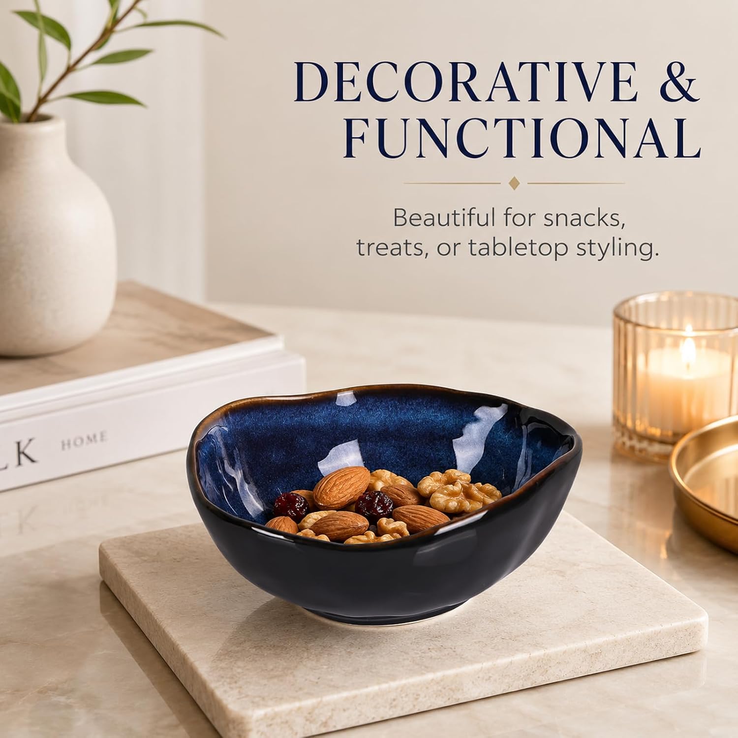6" Ceramic Decorative Bowl / 6in / Blue