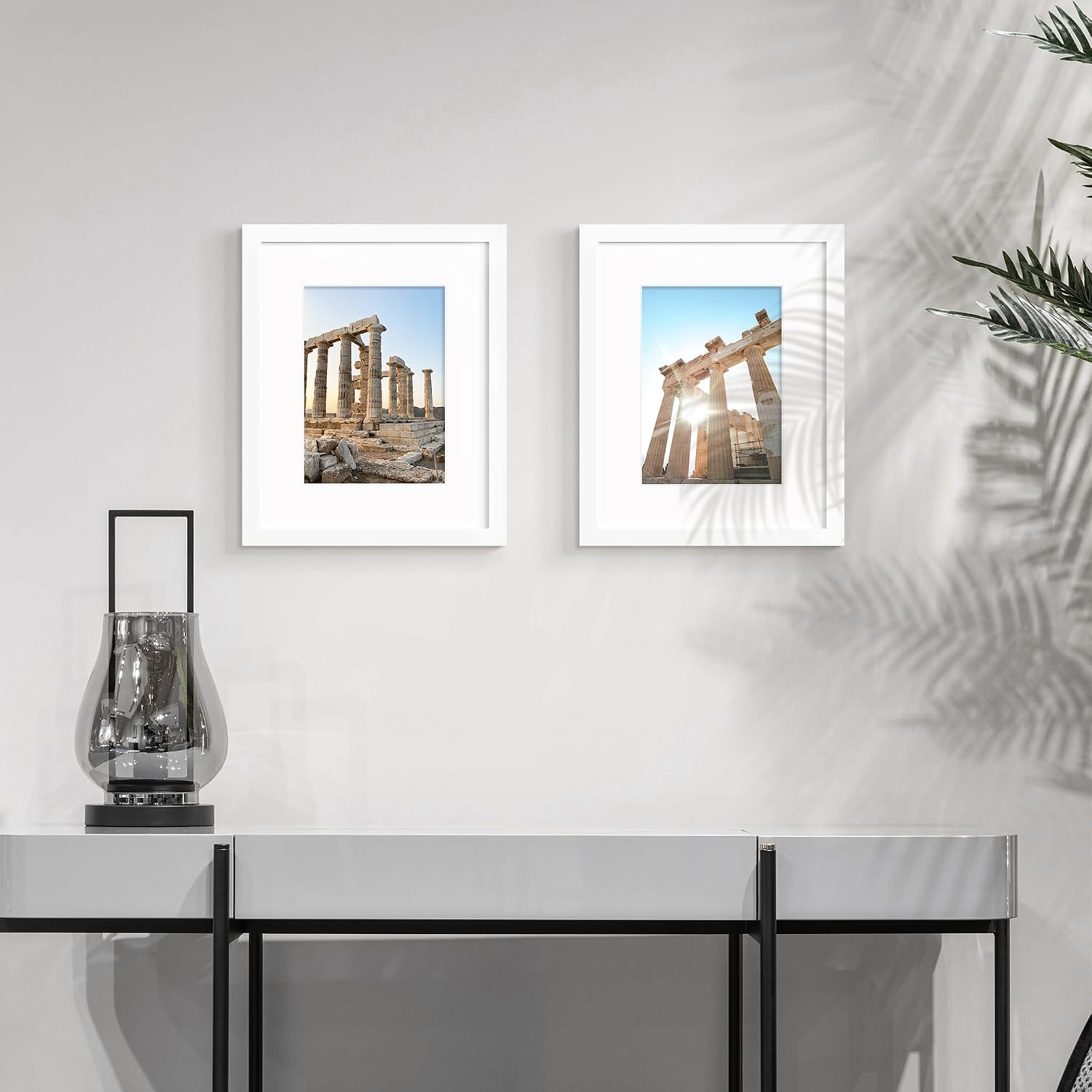 Wiscet 8x10 Picture Frame Set of 9, Display Pictures 5x7 with Mat or 8 x 10 Without Mat, Photo Frame for Wall Mounting