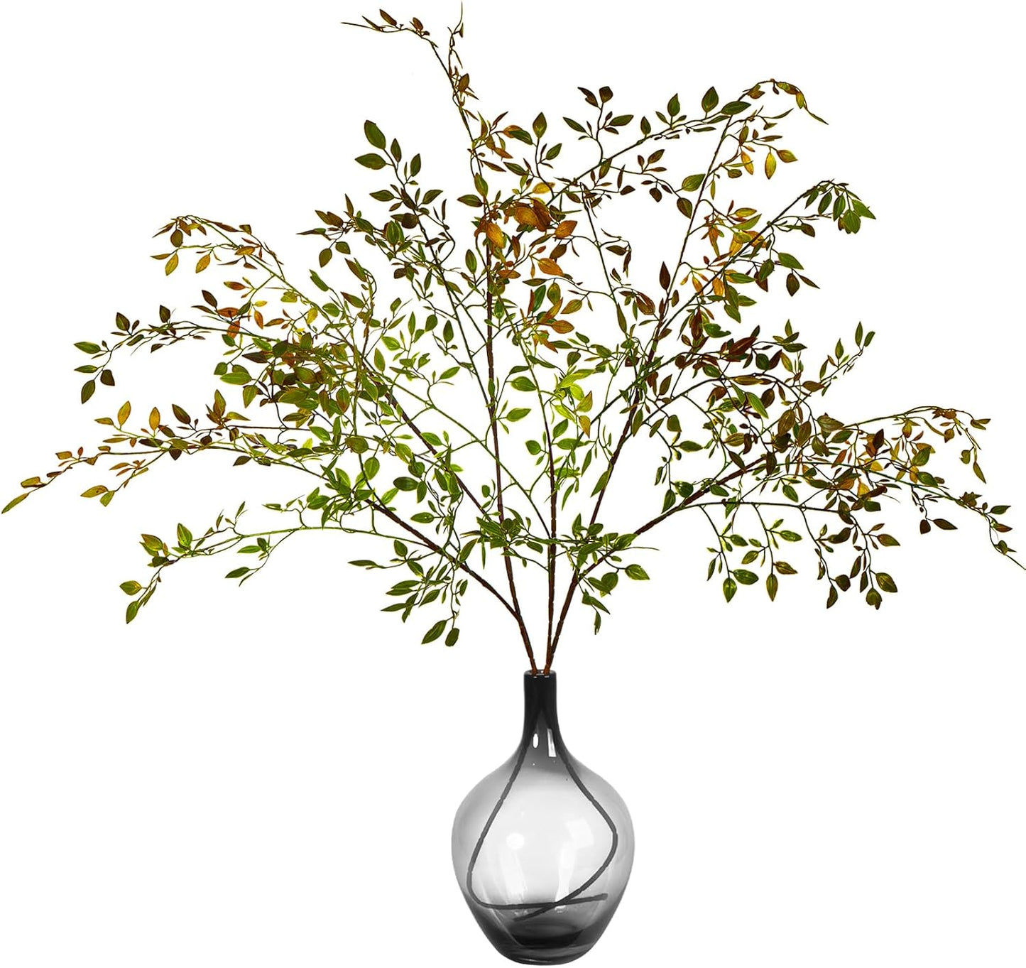 43.3" Nandina Branches Tall Faux Plant Stems for Vase / Orange / Set of 2