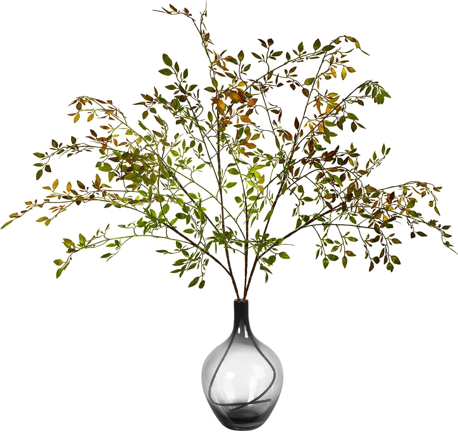 43.3" Nandina Branches Tall Faux Plant Stems for Vase / Orange / Set of 2