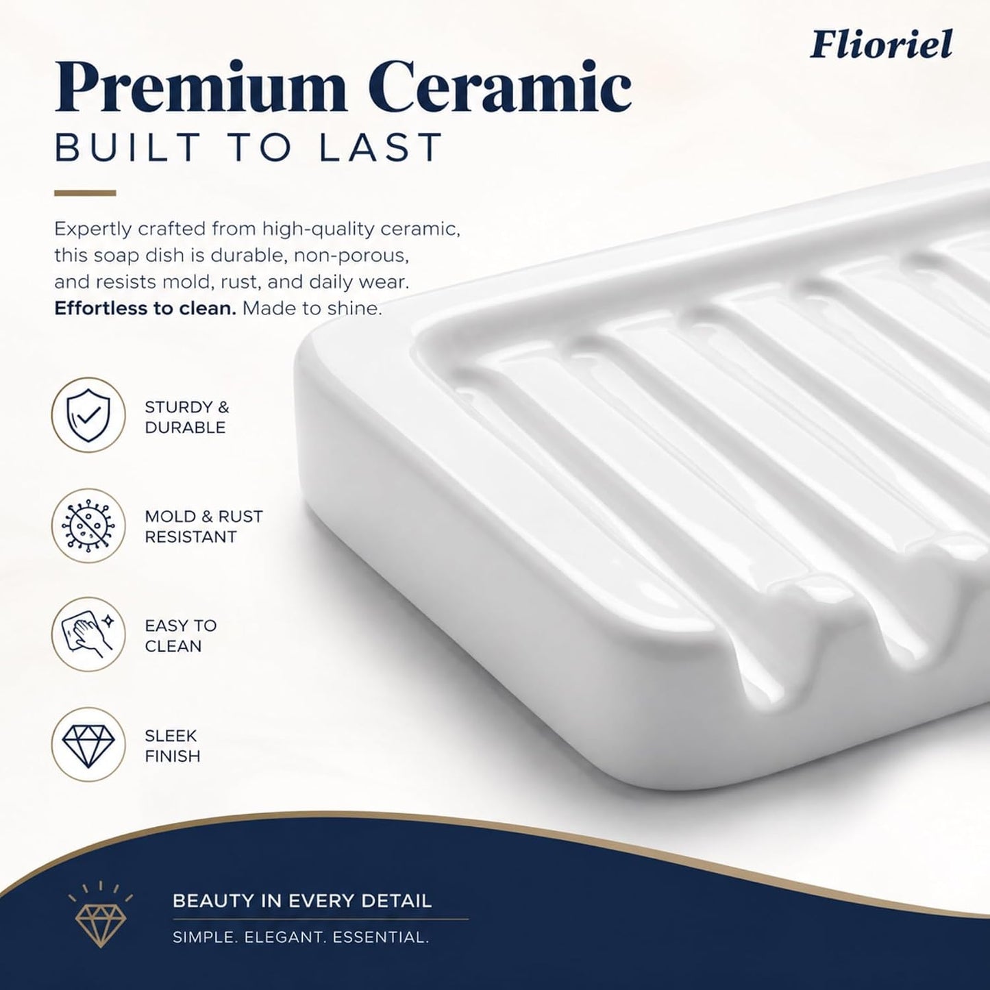 Porcelain Soap Tray / 01.white