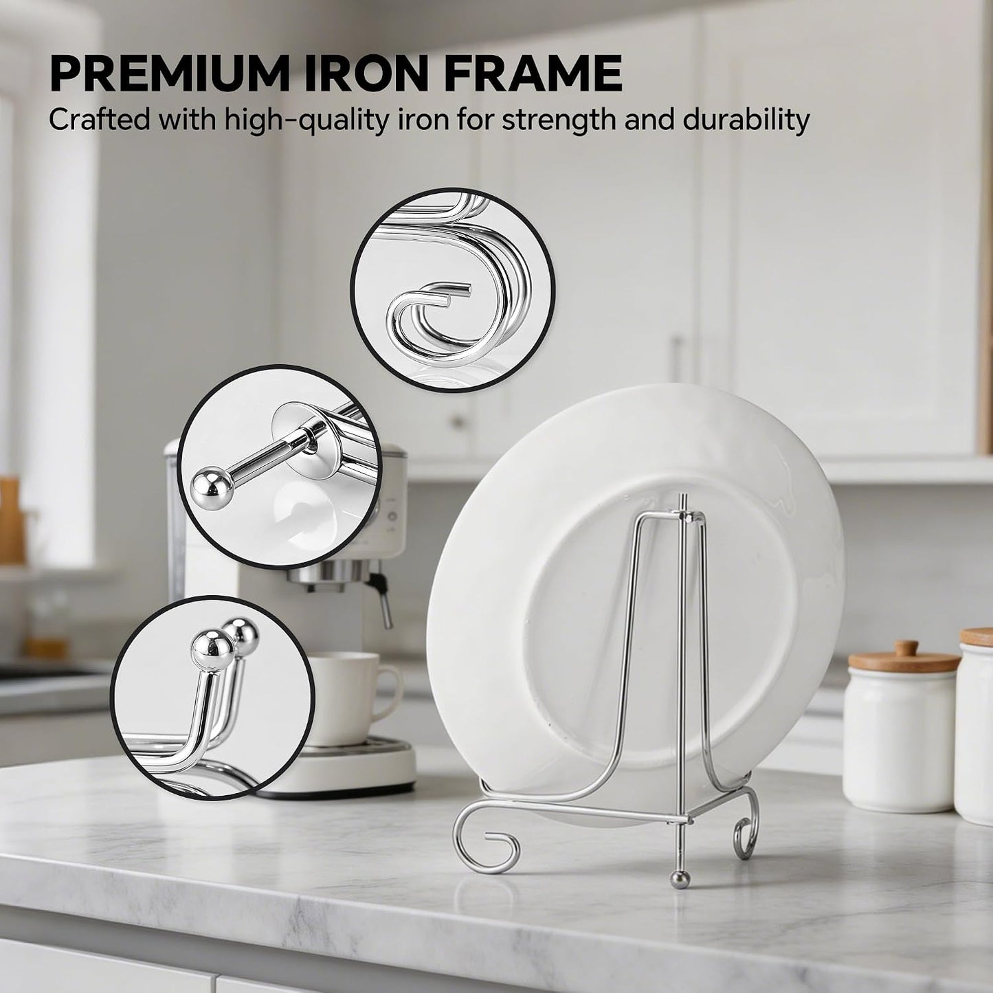 Metal Picture Stand / Silver / 8 Inch / Set of 2
