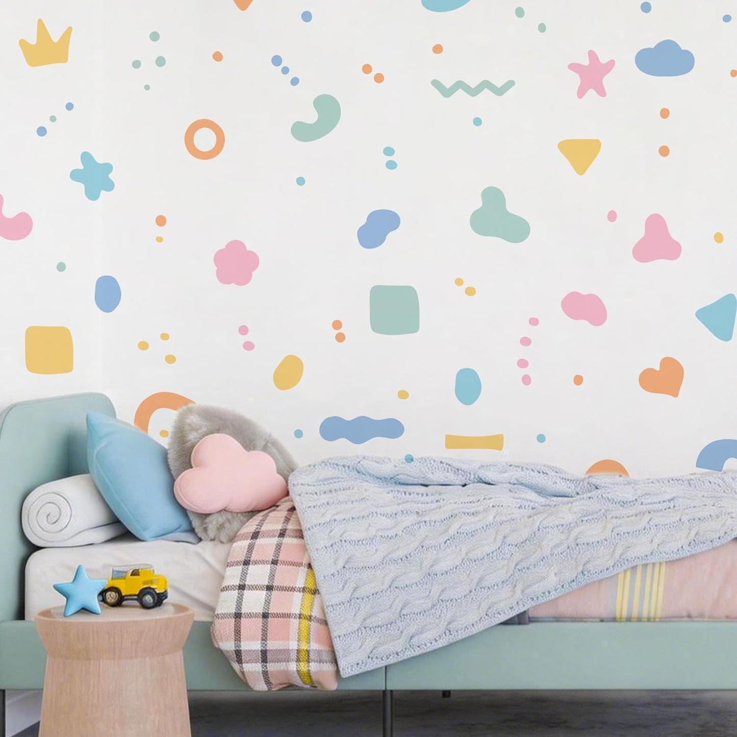 Colorful Irregular Polka Dot and Pattern Vinyl Stickers / Boho Abstract Shapes Wall Decals