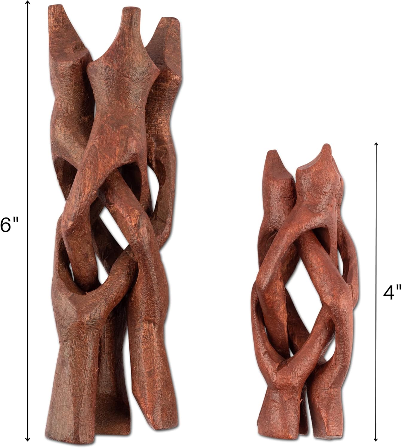 2 Piece Wooden Tripod Stand / 4" and 6" Stained