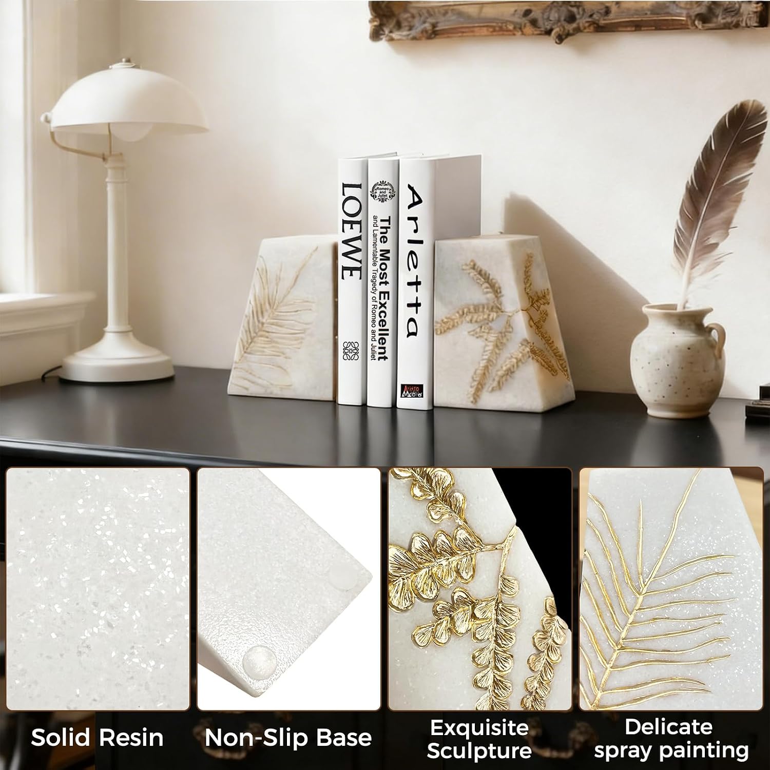 Resin Modern Bookends / Heavy Duty Book Ends