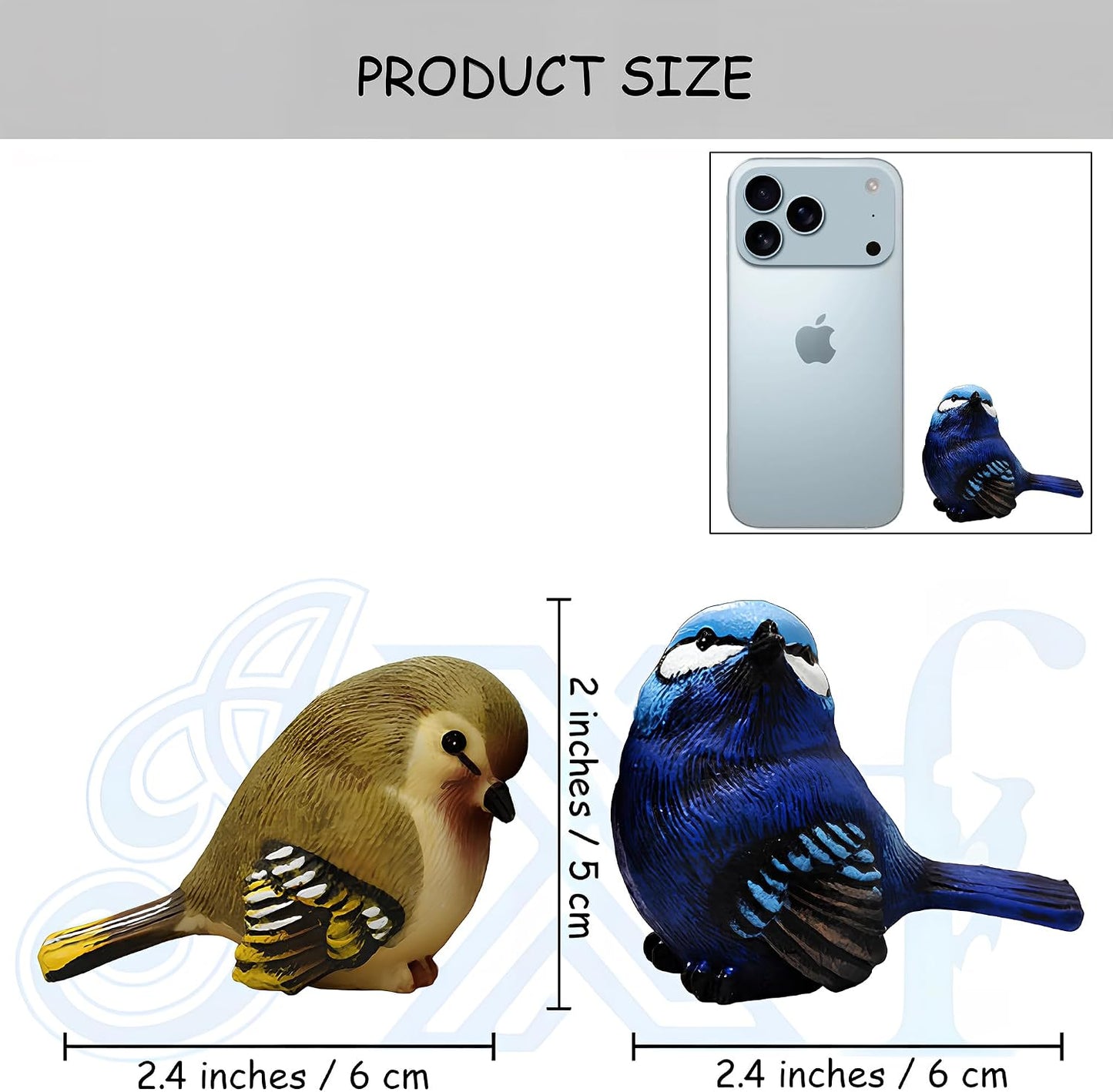 Resin Bird Figurines / Set of 2