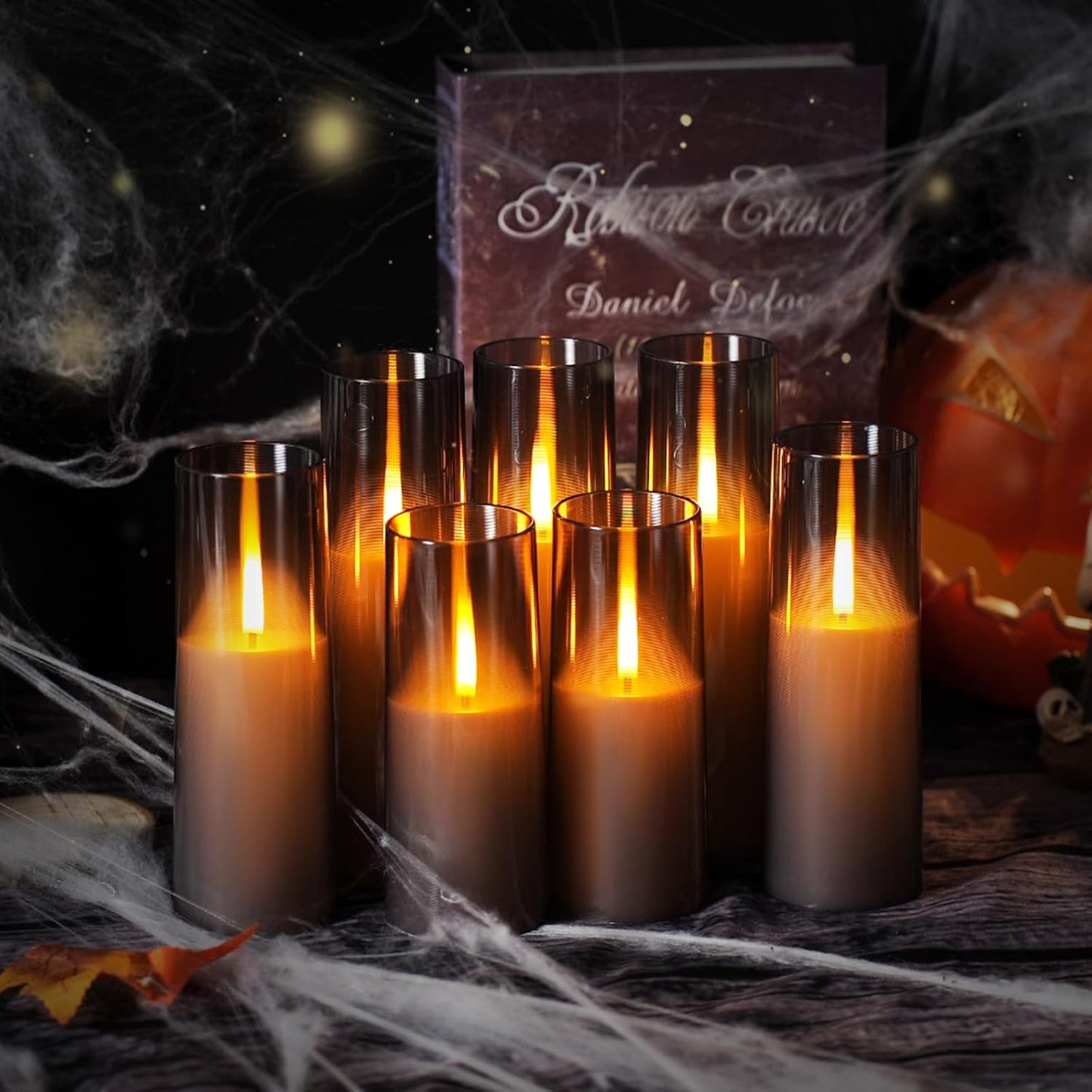 kakoya Flameless LED Candles Upgraded Realistic Flickering Flame,7Pcs Battery Operated Candles with Remote Timers,LED