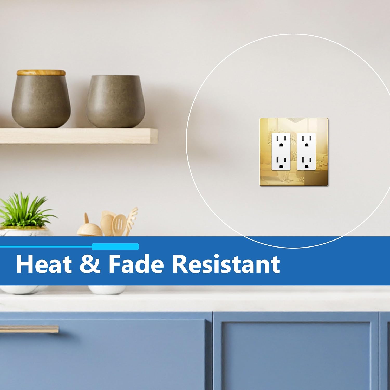 LIDER Double Decorator Metal Wall Plate, Mid-Size 2-Gang 4.88” x 4.92” | Screwless Cover, Temperature And Impact
