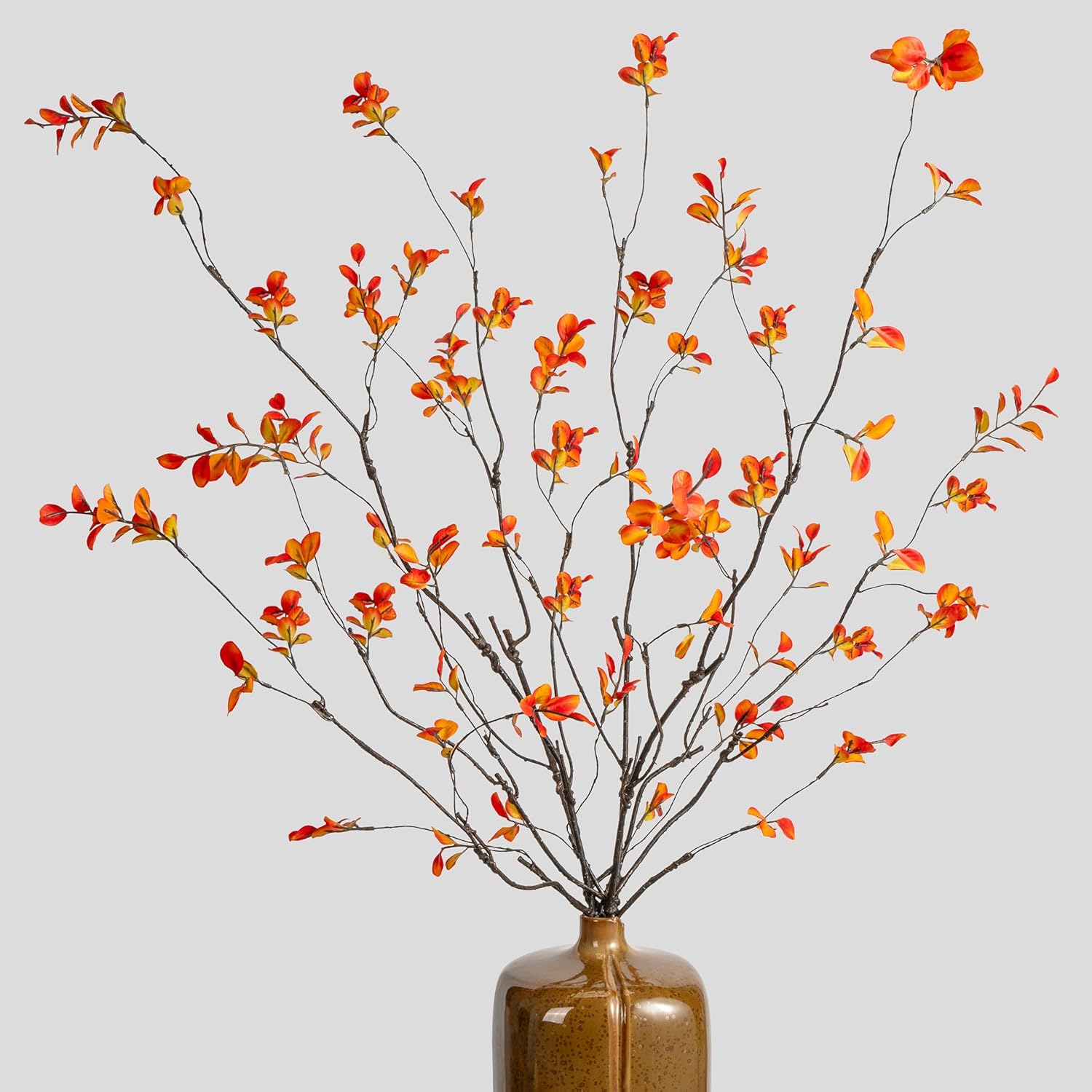 Artificial Ficus Branches 47.2" Artificial Eucalyptus Stems Fake Ficus / 47.2"orange / Set of 4