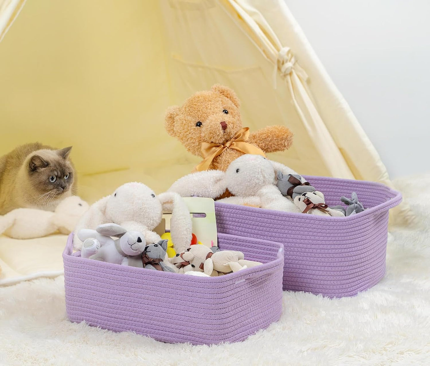 Woven Closet Storage Bin / Purple / 14''x10''x5