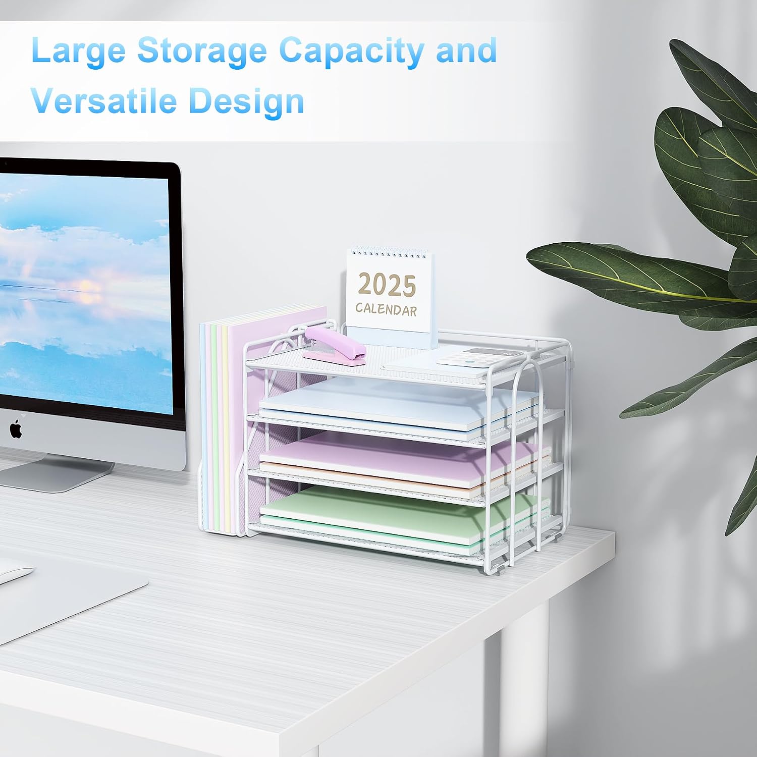Spacrea Desk Organizers and Accessories, Paper Organizer for Desk with File organizer, Desk Accessories & Workspace