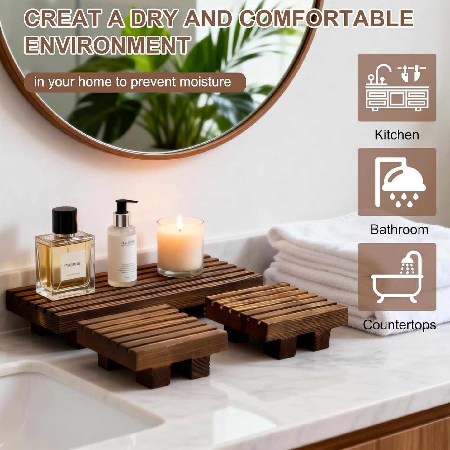 Rustic Countertop Organizer Display Stands / Set of 3
