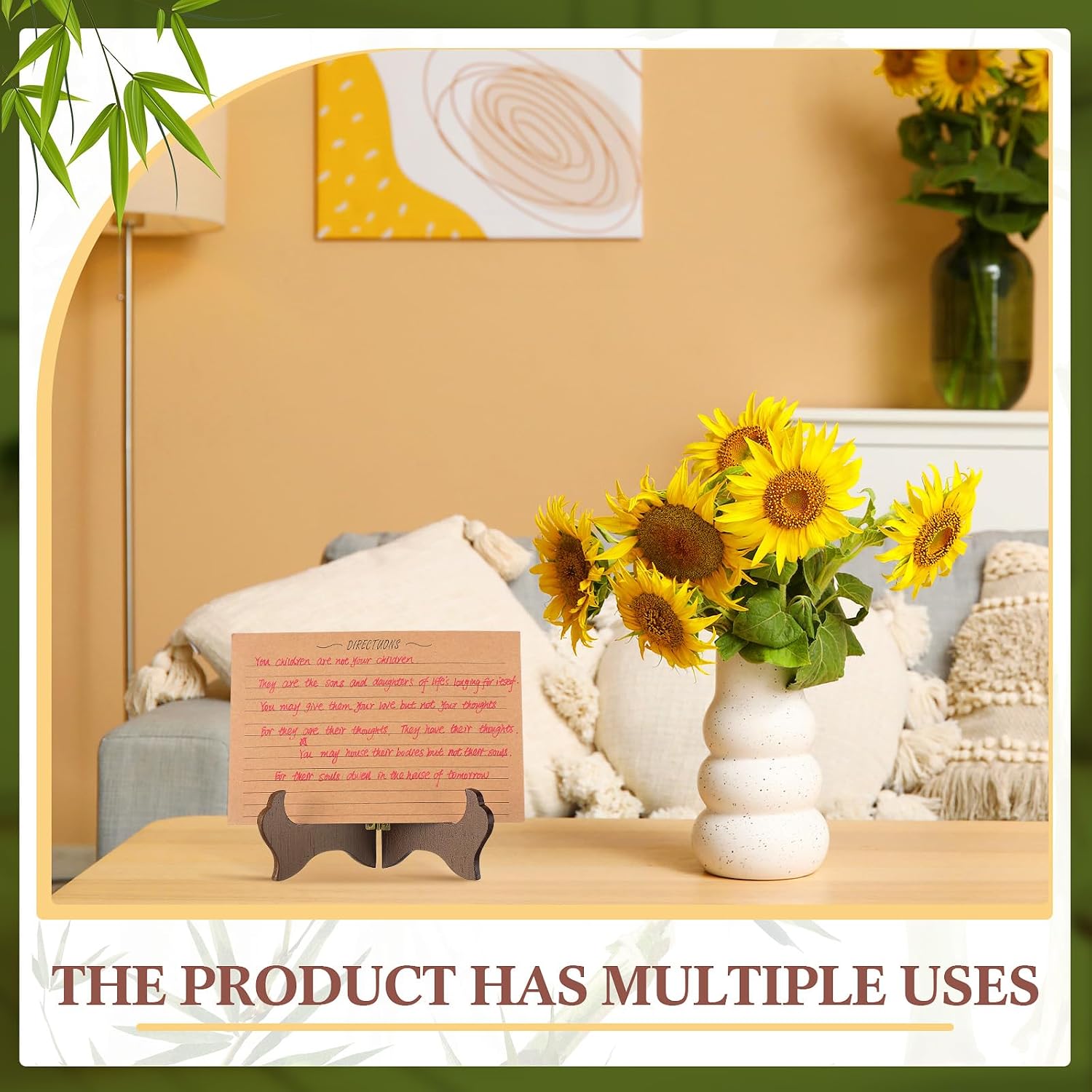 Packs Wooden Display Stand Decorative Plate Stands for Display Picture Frame Holder / Brown / 4 Inch