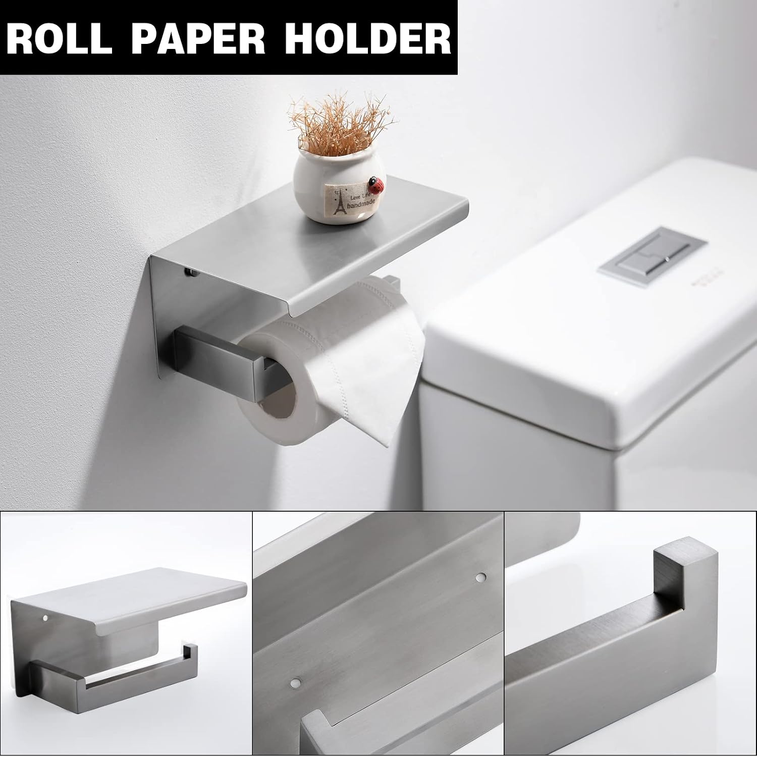 Brushed Nickel Bathroom Towel Bar Set Bathroom Accessories Hardware Set Including Towel Bar Towel Ring Coat Hook and
