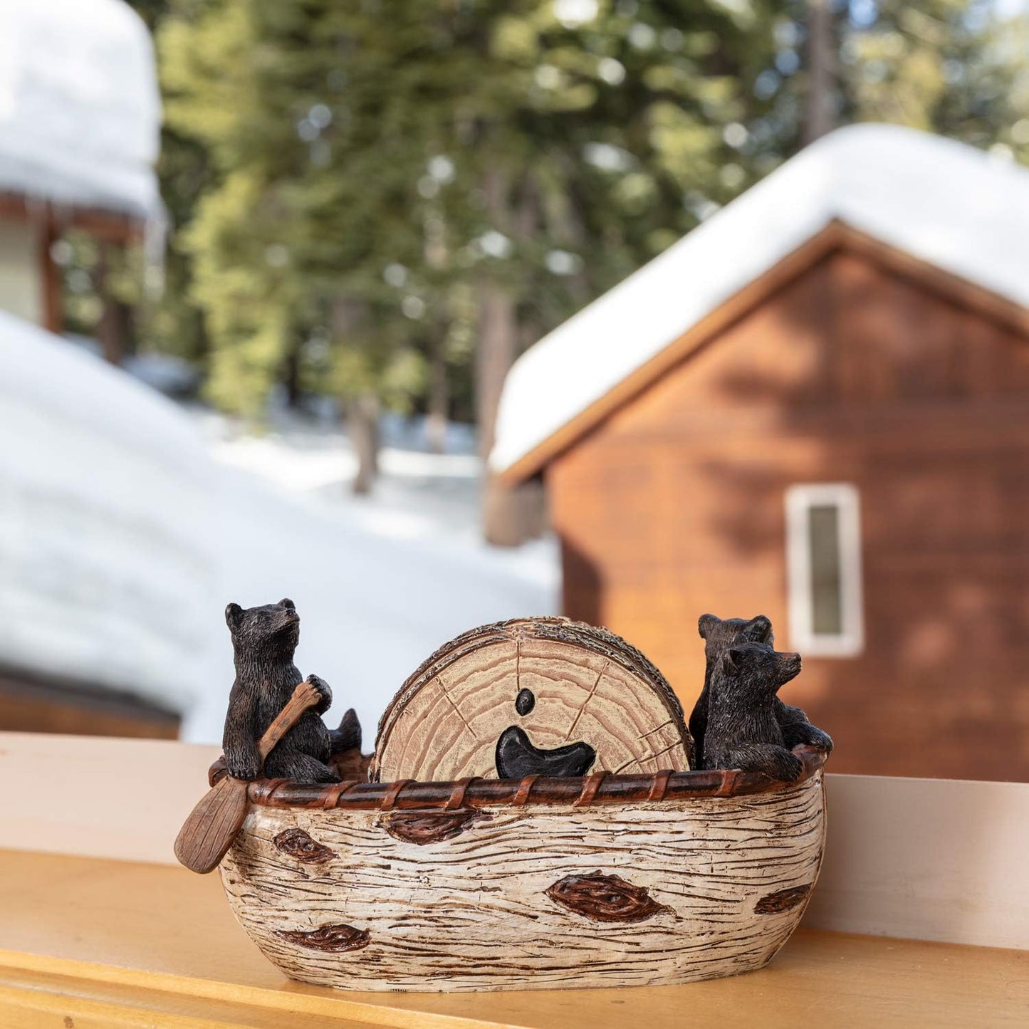 Adorable Bear Figurines / Bear Coaster / Black / Set of 6