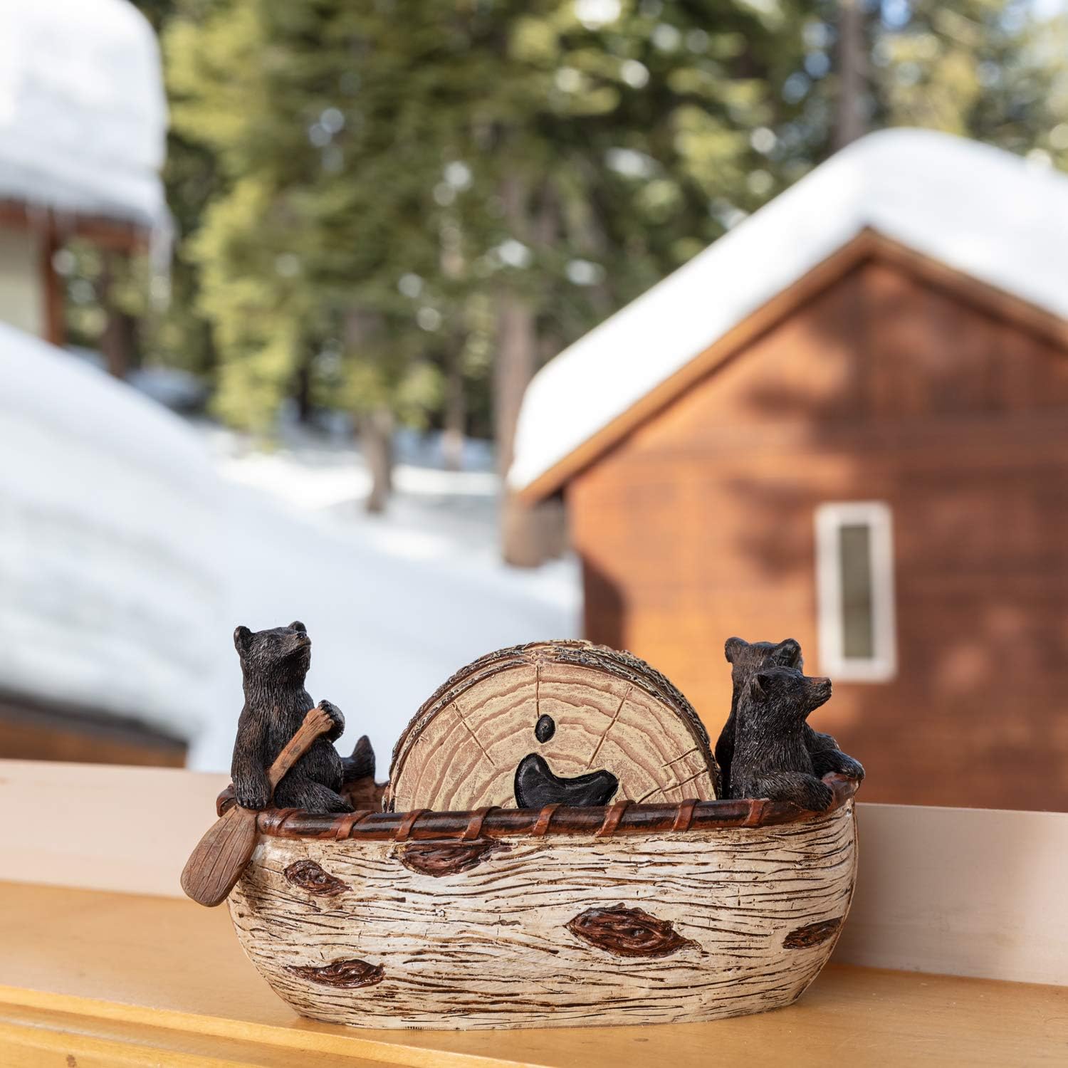 Adorable Bear Figurines / Bear Coaster / Black / Set of 6