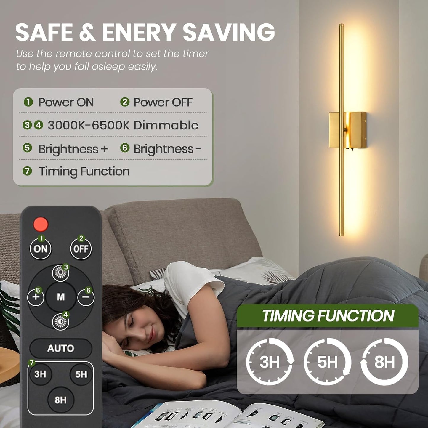 Rechargeable Battery Operated Wall Sconces, 11000mAh Wireless Brushed Gold Wall Lights with Remote Control, 350°Rotate