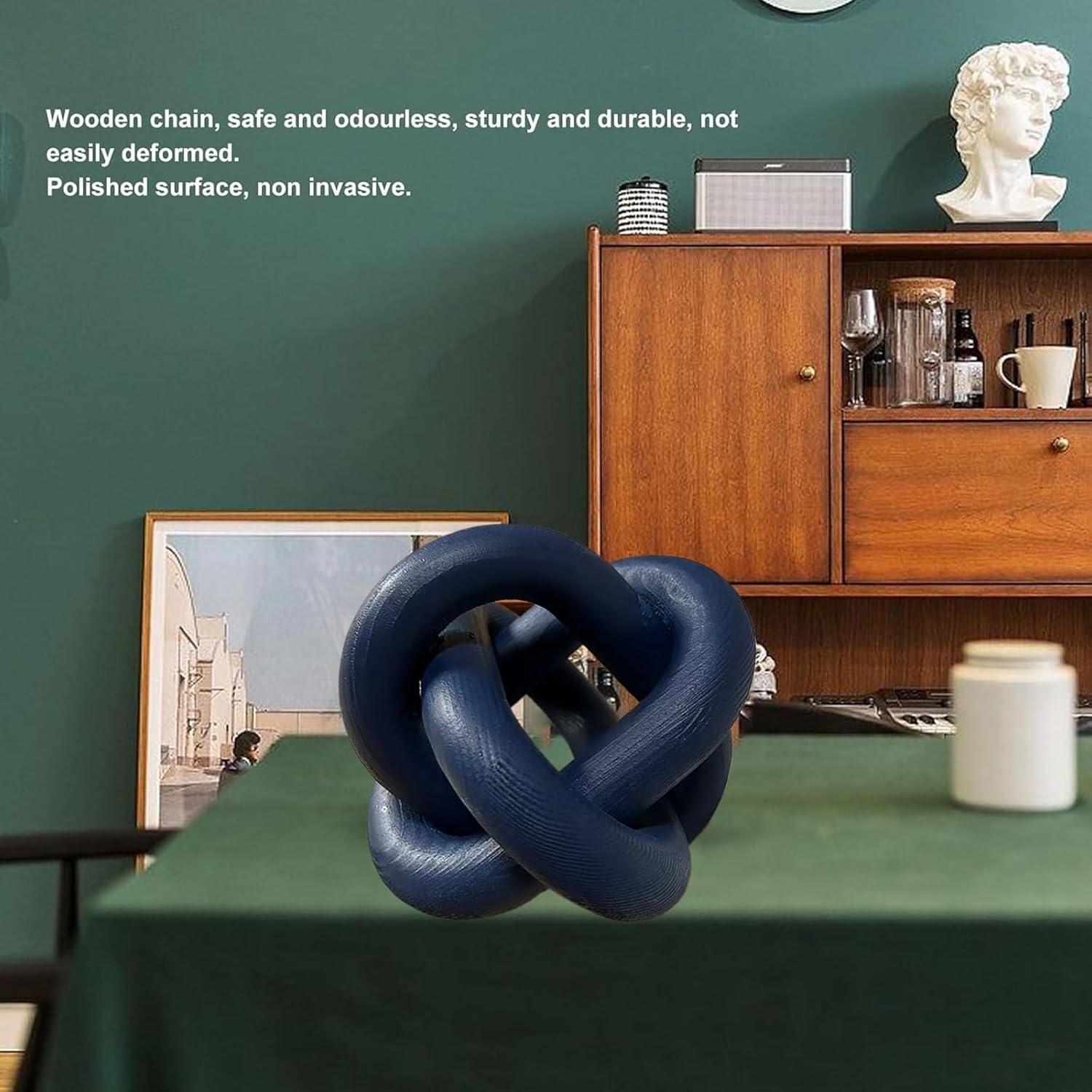 Wood Knot Decor / Navy Blue