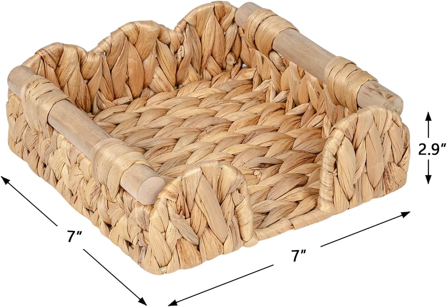 Rattan Wicker Luncheon Napkin Holder ’’ / Natural / 7.5 x 7.5 / Flat