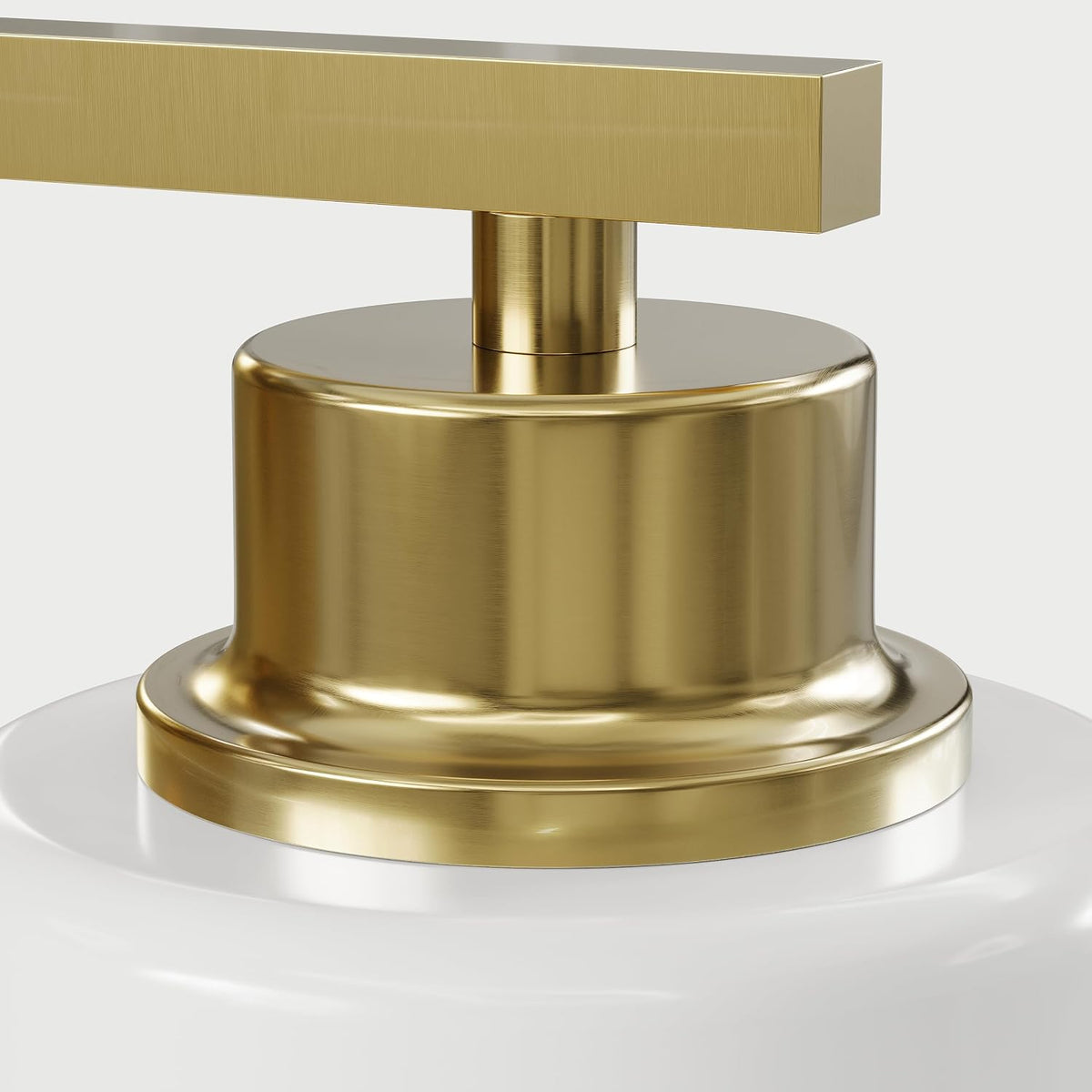 Wireless Battery Operated Wall Sconce Set of Two, Modern, White Glass, Gold | Dimmable, Easy Install Rechargeable Wall