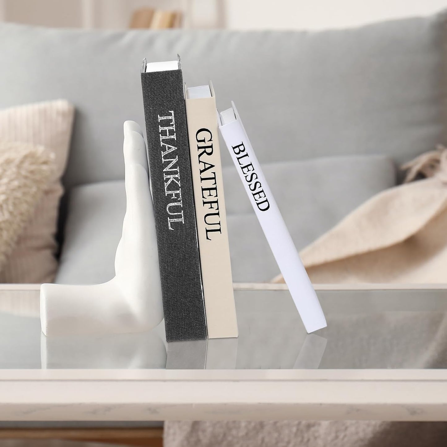 Decorative Books / Thankful Grateful Blessed / Modern / Set of 3