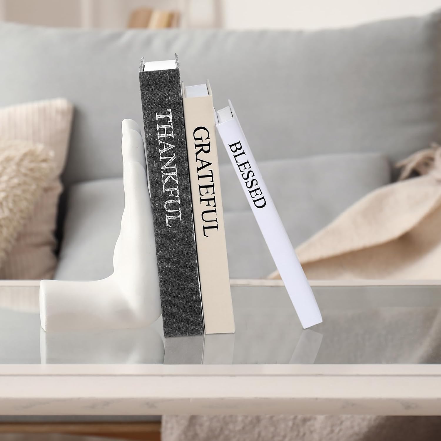 Decorative Books / Thankful Grateful Blessed / Modern / Set of 3