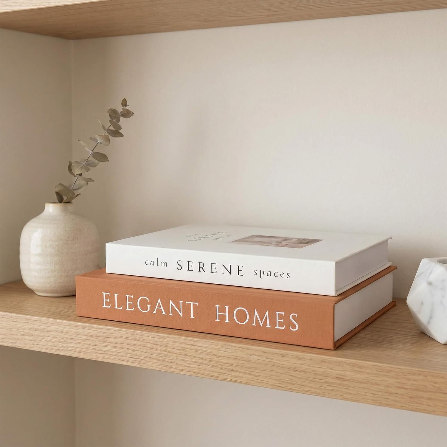Faux Books Storage Box / Brown-beige / Set of 2