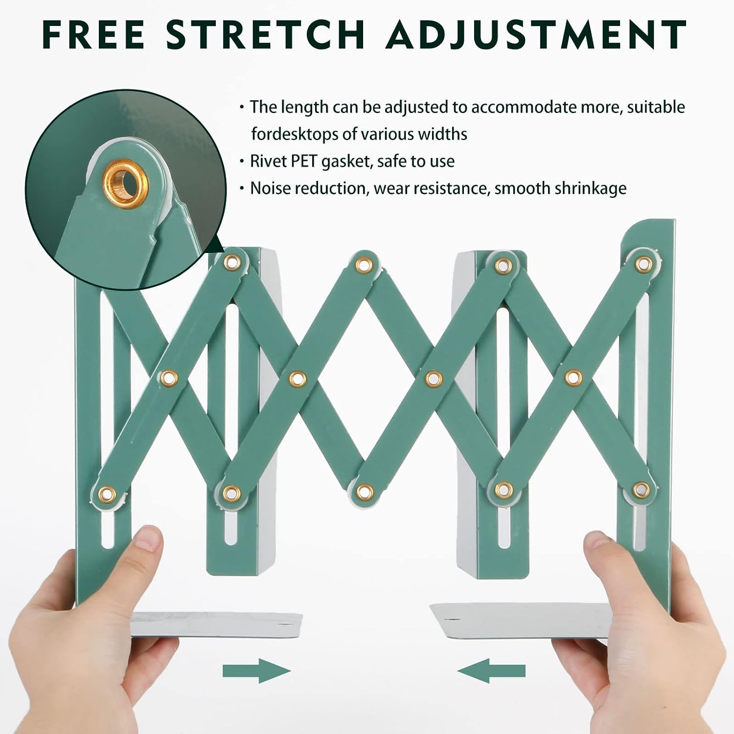 Adjustable Metal Bookends Heavy Duty / Dark Green