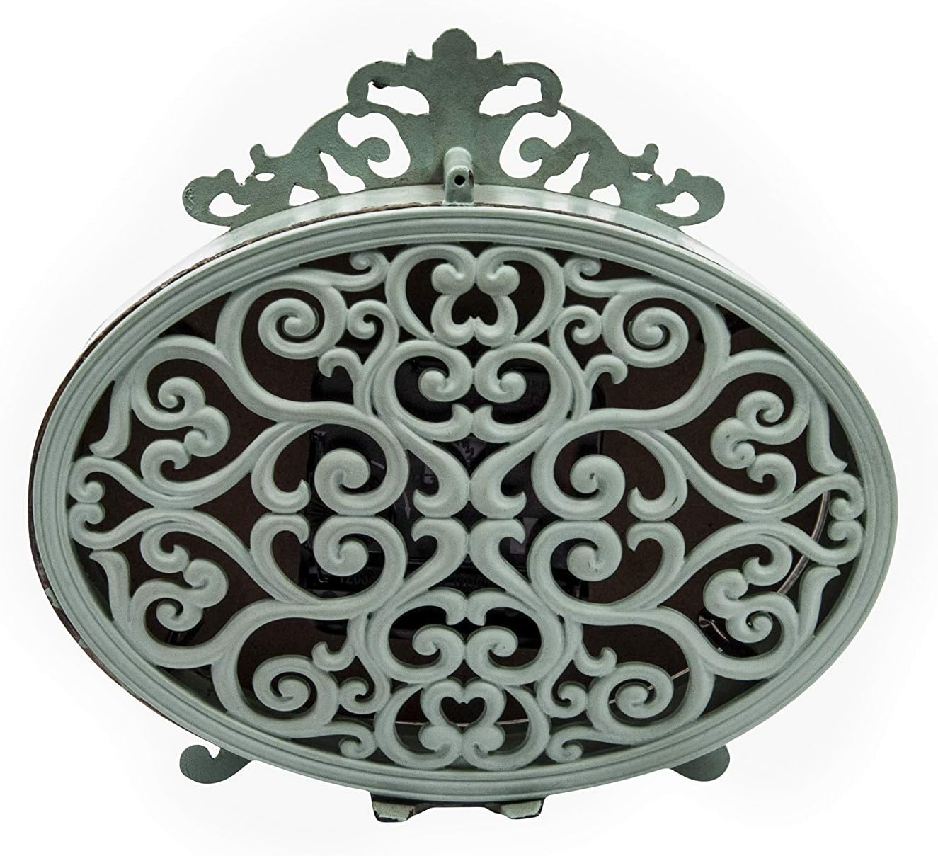 Creative Co-Op Green Antiqued Pewter Mantel Clock