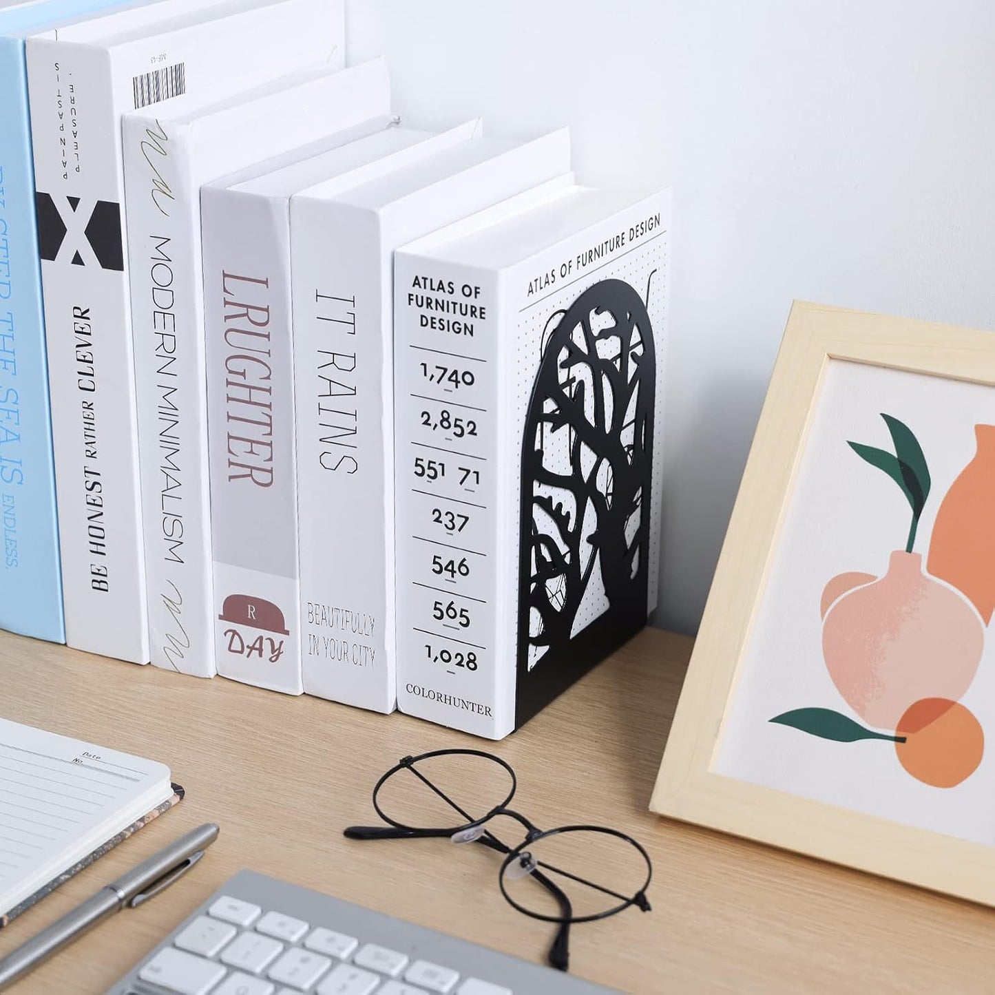 Metal Book Stoppers for Heavy / Black / Set of 10