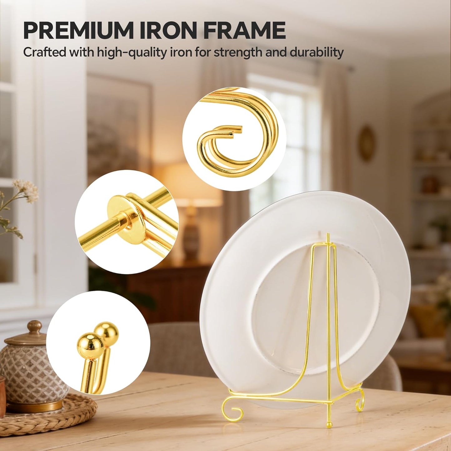 Metal Picture Stand / Gold / 8 Inch / Set of 2