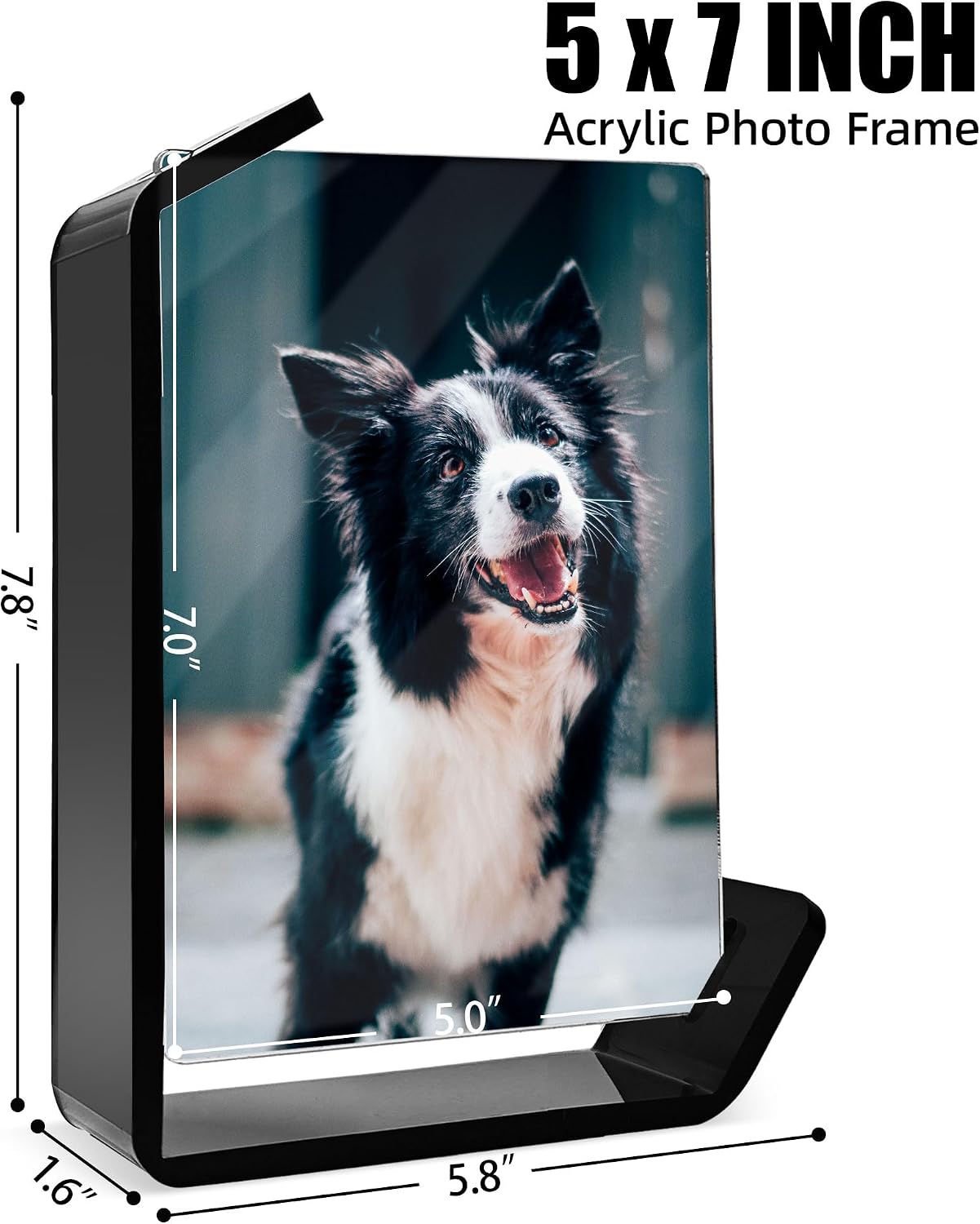 Color Acrylic Photo Frames / 5 x 7 / Black / Set of 2