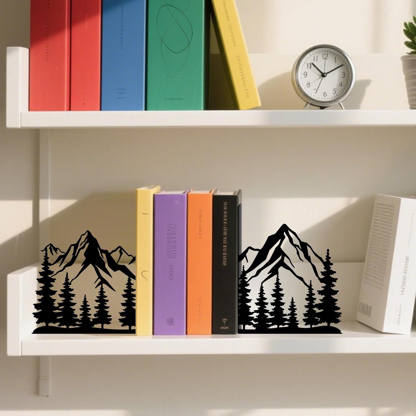 Metal Bookends Mountain Bookends Decorative Modern Book Ends / Mountain Decorative Bookends