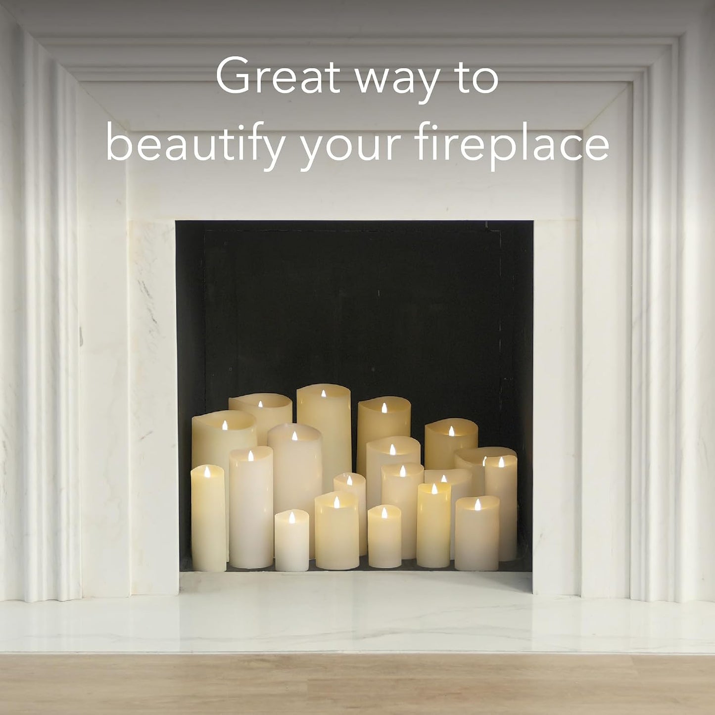 Flameless LED Candles with Remote Control, 5"x 11.5"Flickering 3D Moving Flame Battery Operated Candles in Real Wax